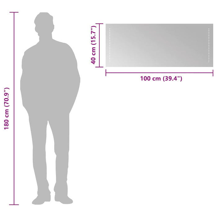 Oglindă de baie cu LED, 100x40 cm - WALTI WALTI