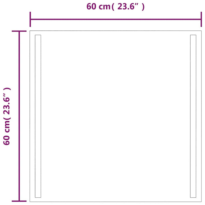 Oglinda de baie cu LED, 60x60 cm - WALTI WALTI