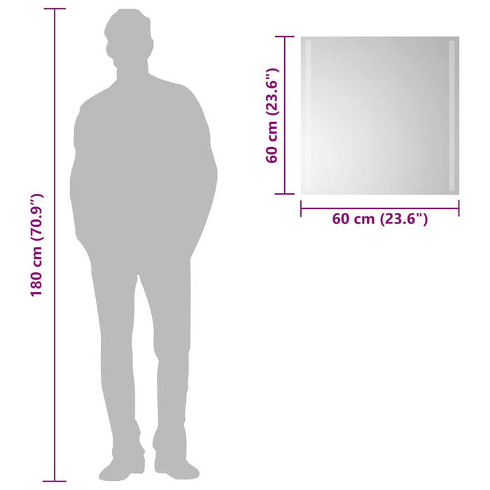 Oglinda de baie cu LED, 60x60 cm - WALTI WALTI