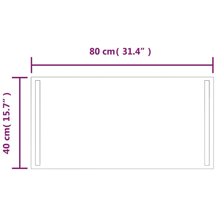 Oglindă de baie cu LED, 80x40 cm - WALTI WALTI