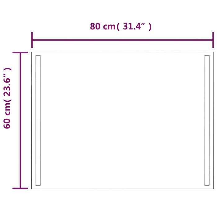 Oglindă de baie cu LED, 80x60 cm - WALTI WALTI