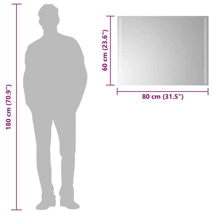 Oglindă de baie cu LED, 80x60 cm - WALTI WALTI