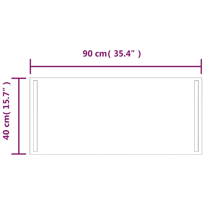 Oglindă de baie cu LED, 90x40 cm - WALTI WALTI