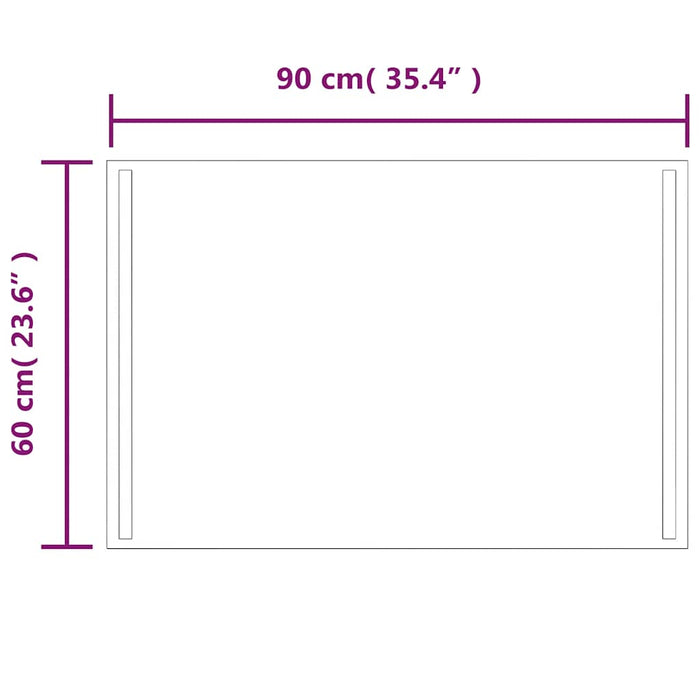 Oglindă de baie cu LED, 90x60 cm - WALTI WALTI