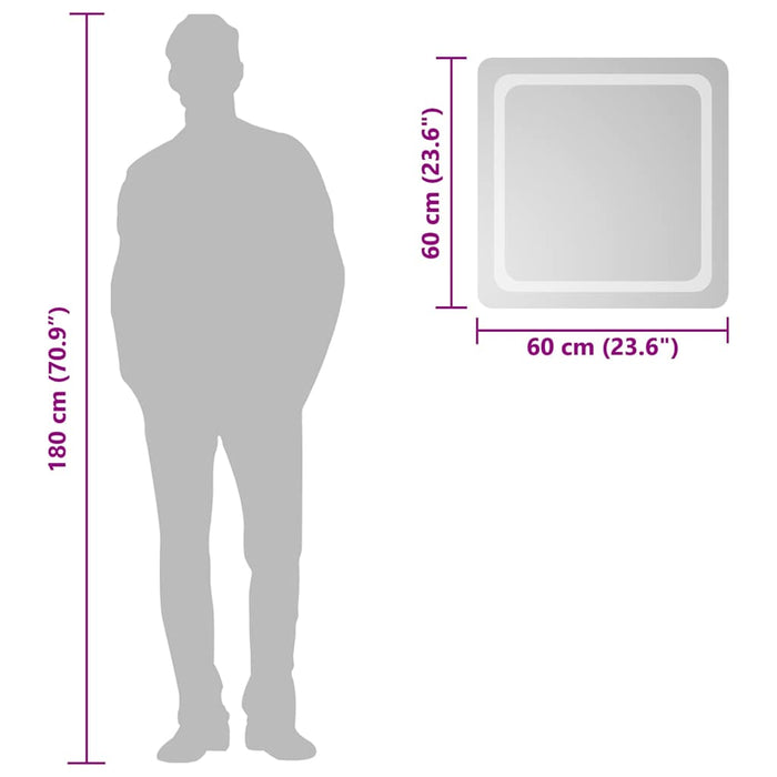 Oglinda de baie cu LED, 60x60 cm - WALTI WALTI