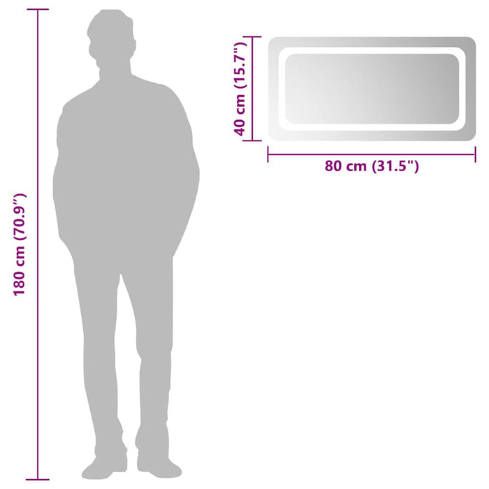 Oglindă de baie cu LED, 80x40 cm - WALTI WALTI