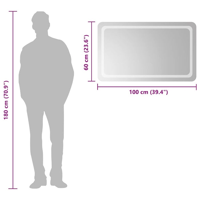 Oglindă de baie cu LED, 100x60 cm - WALTI WALTI