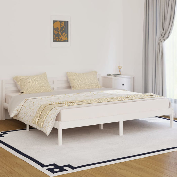 Cadru de pat, alb, 200x200 cm, lemn masiv de pin - WALTI WALTI