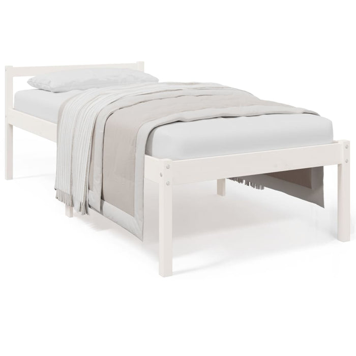 Pat pentru seniori single, alb, 90x190 cm, lemn masiv de pin - WALTI WALTI