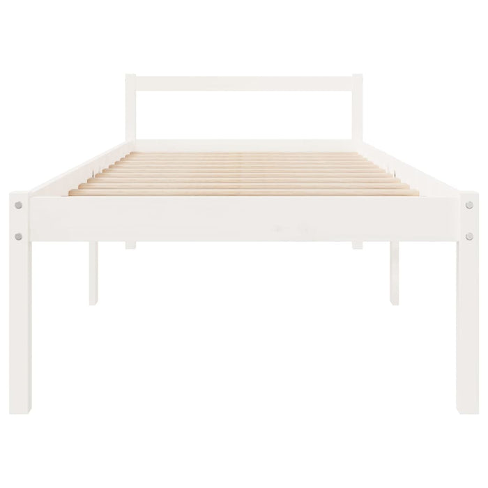 Pat pentru seniori single, alb, 90x190 cm, lemn masiv de pin - WALTI WALTI
