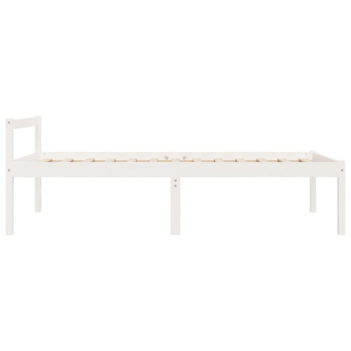 Pat pentru seniori single, alb, 90x190 cm, lemn masiv de pin - WALTI WALTI