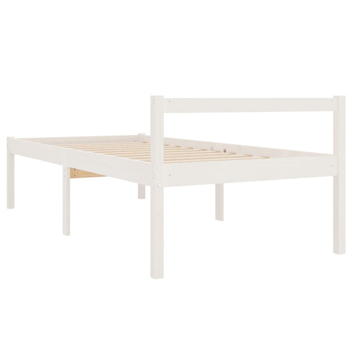 Pat pentru seniori single, alb, 90x190 cm, lemn masiv de pin - WALTI WALTI
