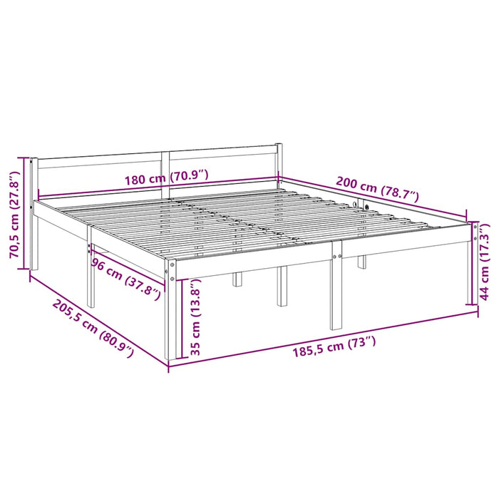 Pat pentru seniori super king, 180x200 cm, lemn masiv de pin - WALTI WALTI