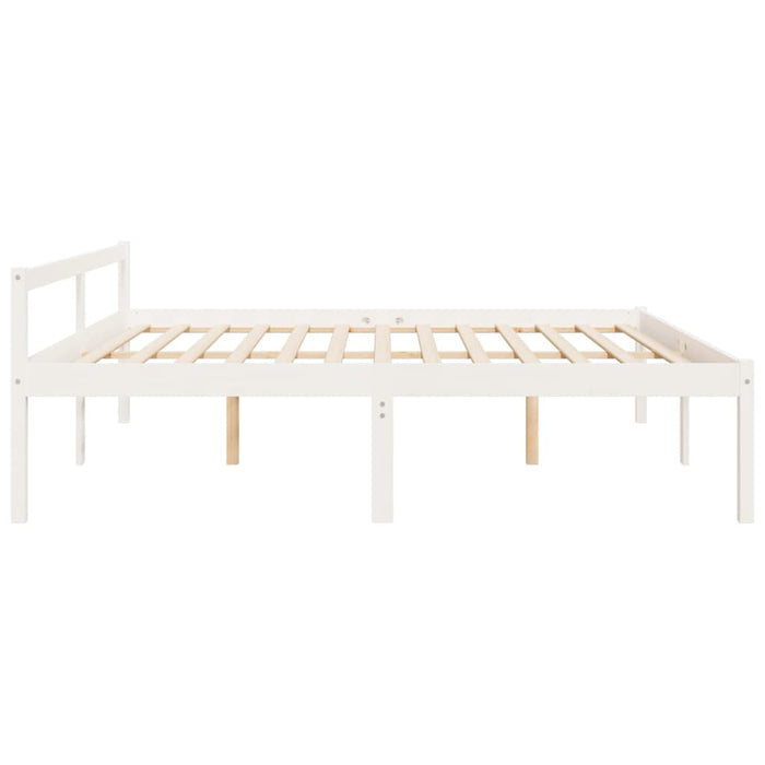 Pat pentru seniori super king, alb, 180x200 cm, lemn masiv pin - WALTI WALTI