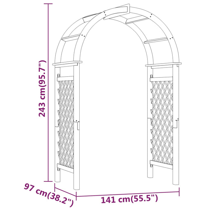 Arcadă cu spalier, 141x97x243 cm, lemn masiv de pin tratat - WALTI WALTI