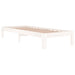 Cadru de pat mic single, alb, 75x190 cm, lemn masiv - WALTI WALTI