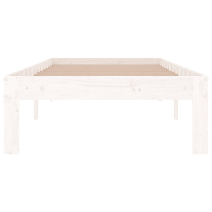 Cadru de pat mic single, alb, 75x190 cm, lemn masiv - WALTI WALTI