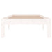 Cadru de pat mic single, alb, 75x190 cm, lemn masiv - WALTI WALTI
