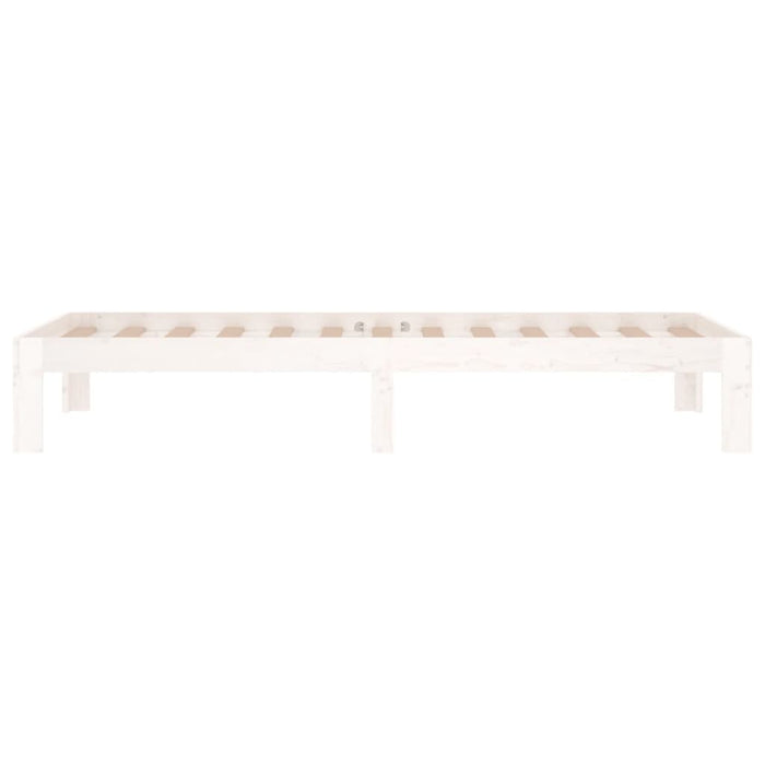 Cadru de pat mic single, alb, 75x190 cm, lemn masiv - WALTI WALTI