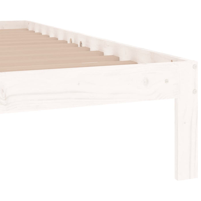 Cadru de pat mic single, alb, 75x190 cm, lemn masiv - WALTI WALTI