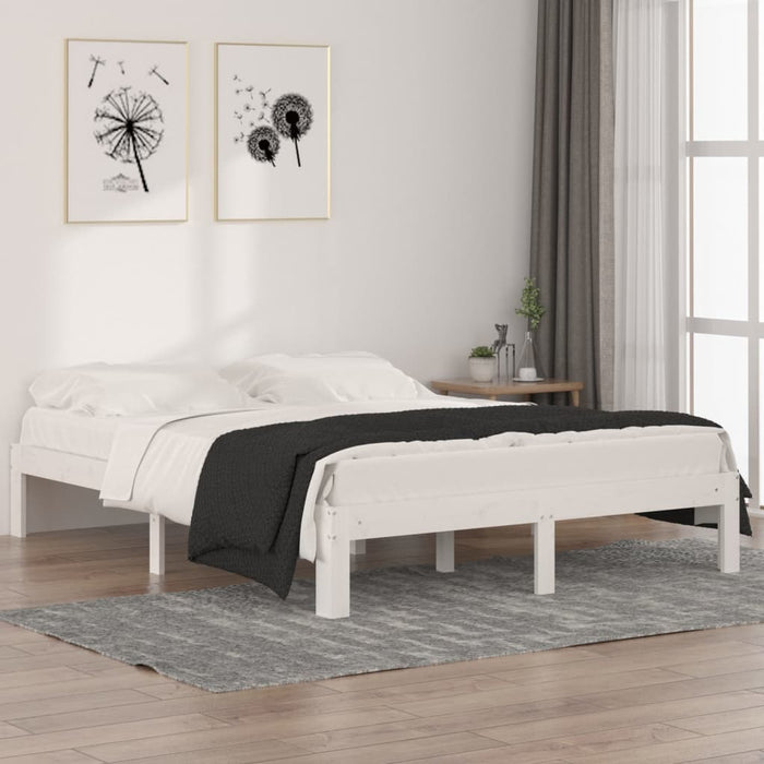 Cadru de pat King Size, alb, 150x200 cm, lemn masiv - WALTI WALTI