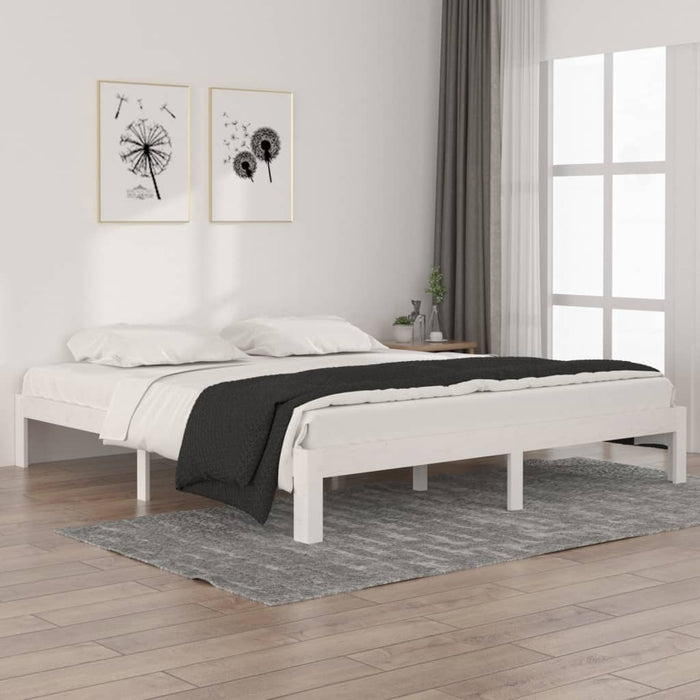 Cadru de pat Super King, alb, 180x200 cm, lemn masiv - WALTI WALTI