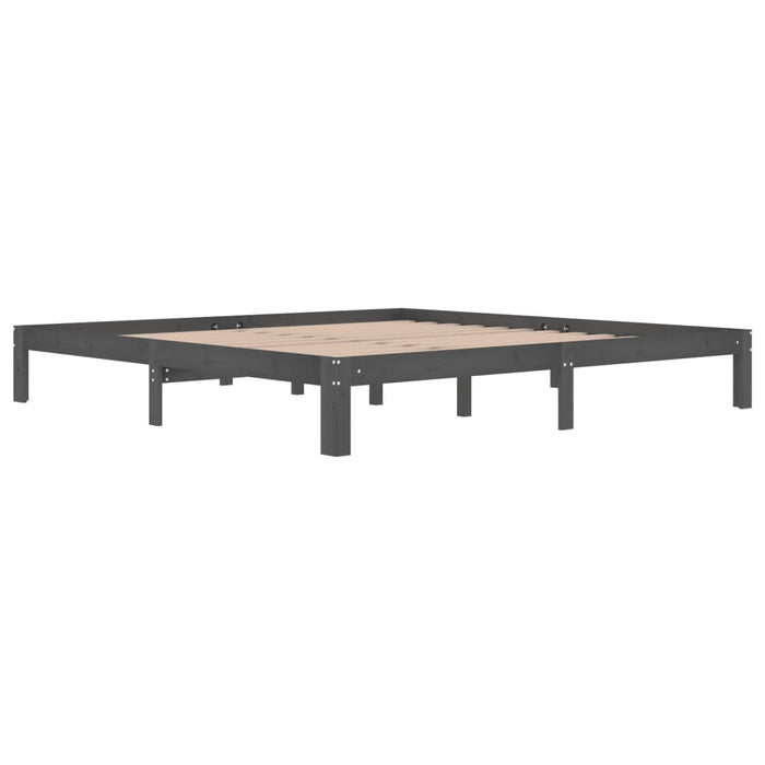 Cadru de pat, gri, 200x200 cm, lemn masiv de pin - WALTI WALTI