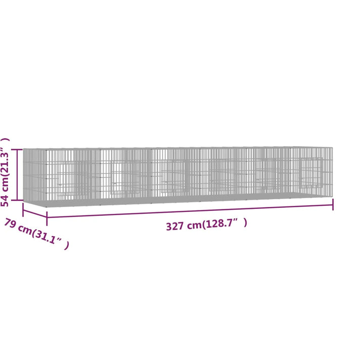 Cușcă pentru iepuri, 6 panouri, 327x79x54 cm, fier galvanizat WALTI
