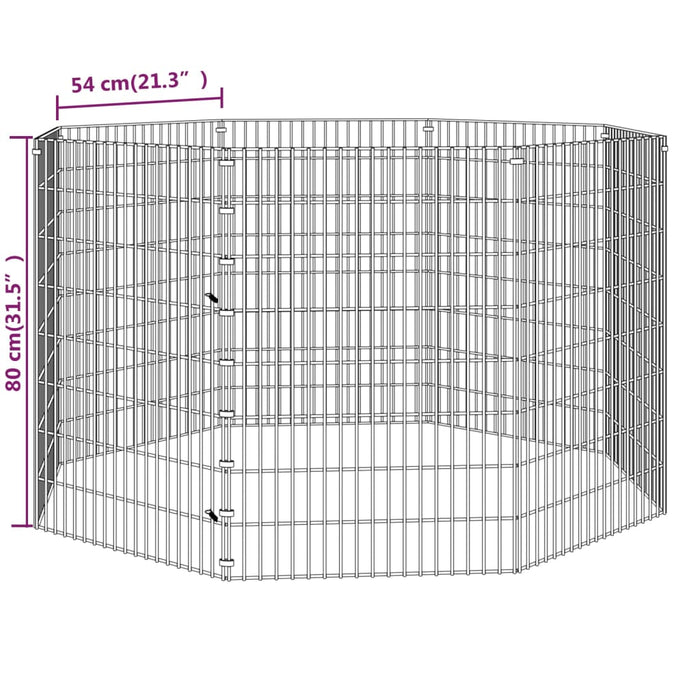 Adăpost pentru animale cu 8 panouri, 54x80 cm, fier galvanizat - WALTI WALTI