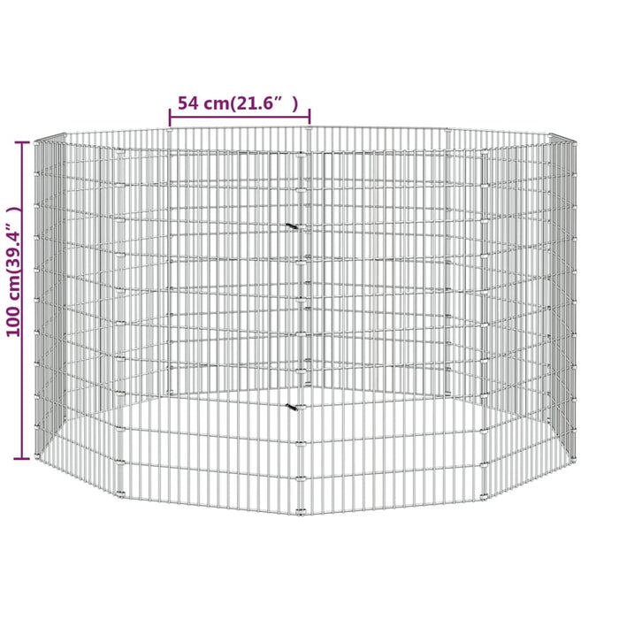 Adăpost pentru animale cu 10 panouri, 54x100 cm fier galvanizat - WALTI WALTI