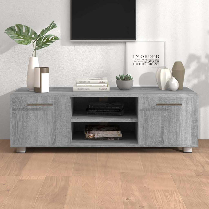 Comodă TV, gri sonoma, 110x40x35 cm, lemn prelucrat WALTI