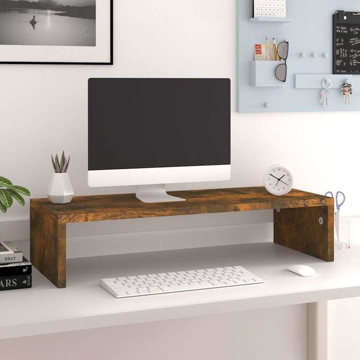 Suport de monitor stejar fumuriu, 60x23,5x12 cm, lemn prelucrat WALTI