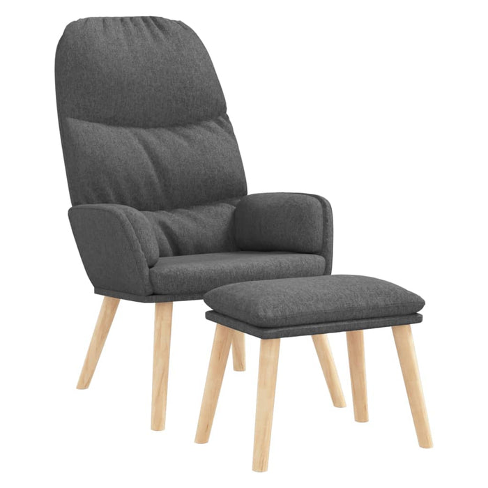 Scaun de relaxare cu taburet, gri deschis, material textil - WALTI WALTI