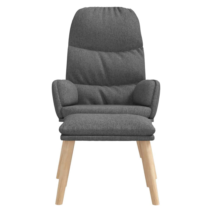 Scaun de relaxare cu taburet, gri deschis, material textil - WALTI WALTI