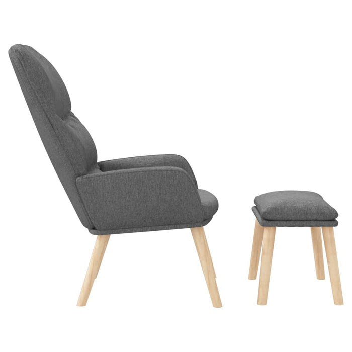 Scaun de relaxare cu taburet, gri deschis, material textil - WALTI WALTI