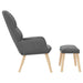 Scaun de relaxare cu taburet, gri deschis, material textil - WALTI WALTI