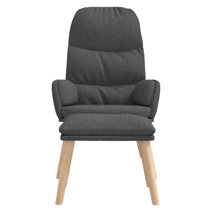 Scaun de relaxare cu taburet, gri închis, textil - WALTI WALTI