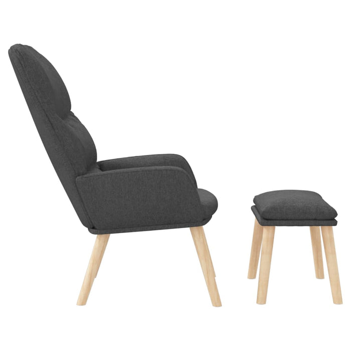 Scaun de relaxare cu taburet, gri închis, textil - WALTI WALTI