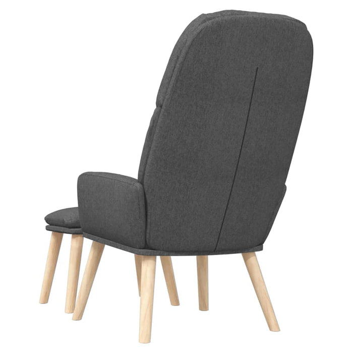 Scaun de relaxare cu taburet, gri închis, textil - WALTI WALTI