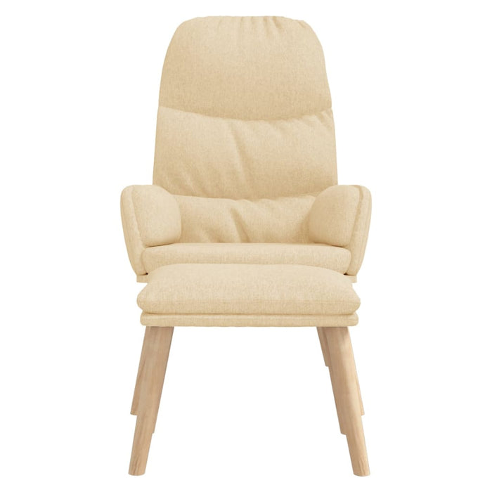 Scaun de relaxare cu taburet, crem, textil WALTI