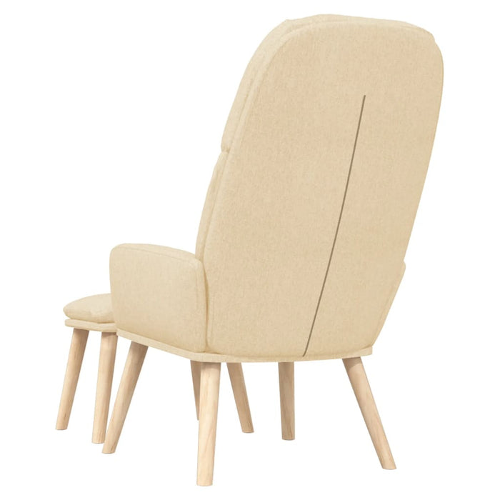 Scaun de relaxare cu taburet, crem, textil WALTI