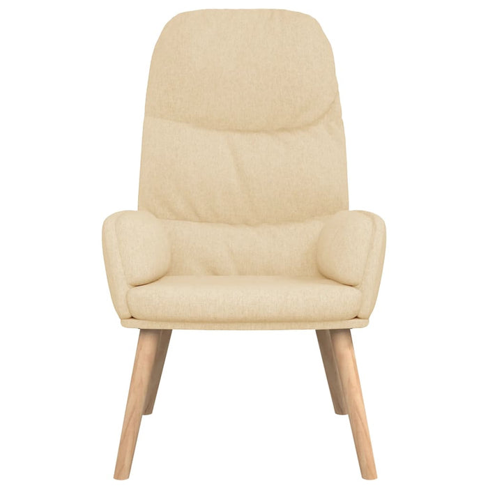 Scaun de relaxare cu taburet, crem, textil WALTI
