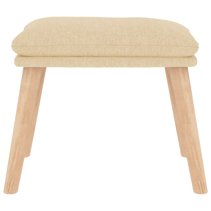 Scaun de relaxare cu taburet, crem, textil WALTI