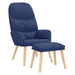 Scaun de relaxare cu taburet, albastru, textil - WALTI WALTI
