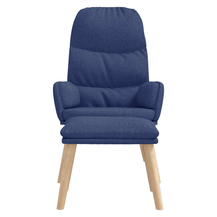 Scaun de relaxare cu taburet, albastru, textil - WALTI WALTI