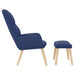 Scaun de relaxare cu taburet, albastru, textil - WALTI WALTI