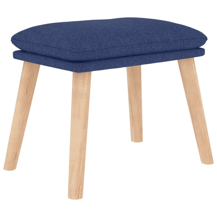Scaun de relaxare cu taburet, albastru, textil - WALTI WALTI