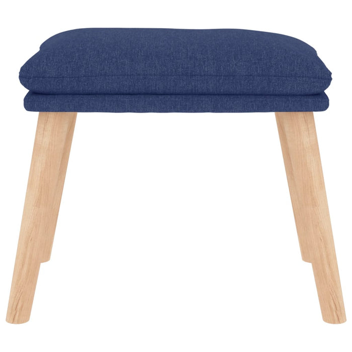 Scaun de relaxare cu taburet, albastru, textil - WALTI WALTI