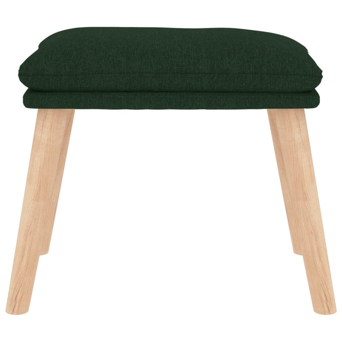 Scaun de relaxare cu taburet, verde închis, catifea WALTI