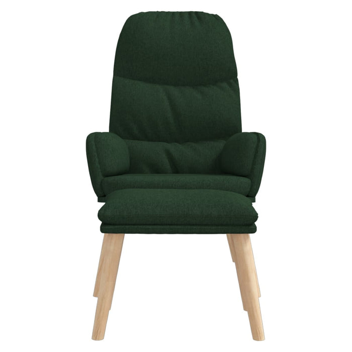 Scaun de relaxare cu taburet, verde închis, catifea WALTI